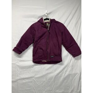 Berne Girls Medium Purple Long-Sleeve Front Patch Pockets Hooded-Neck‎ Coat